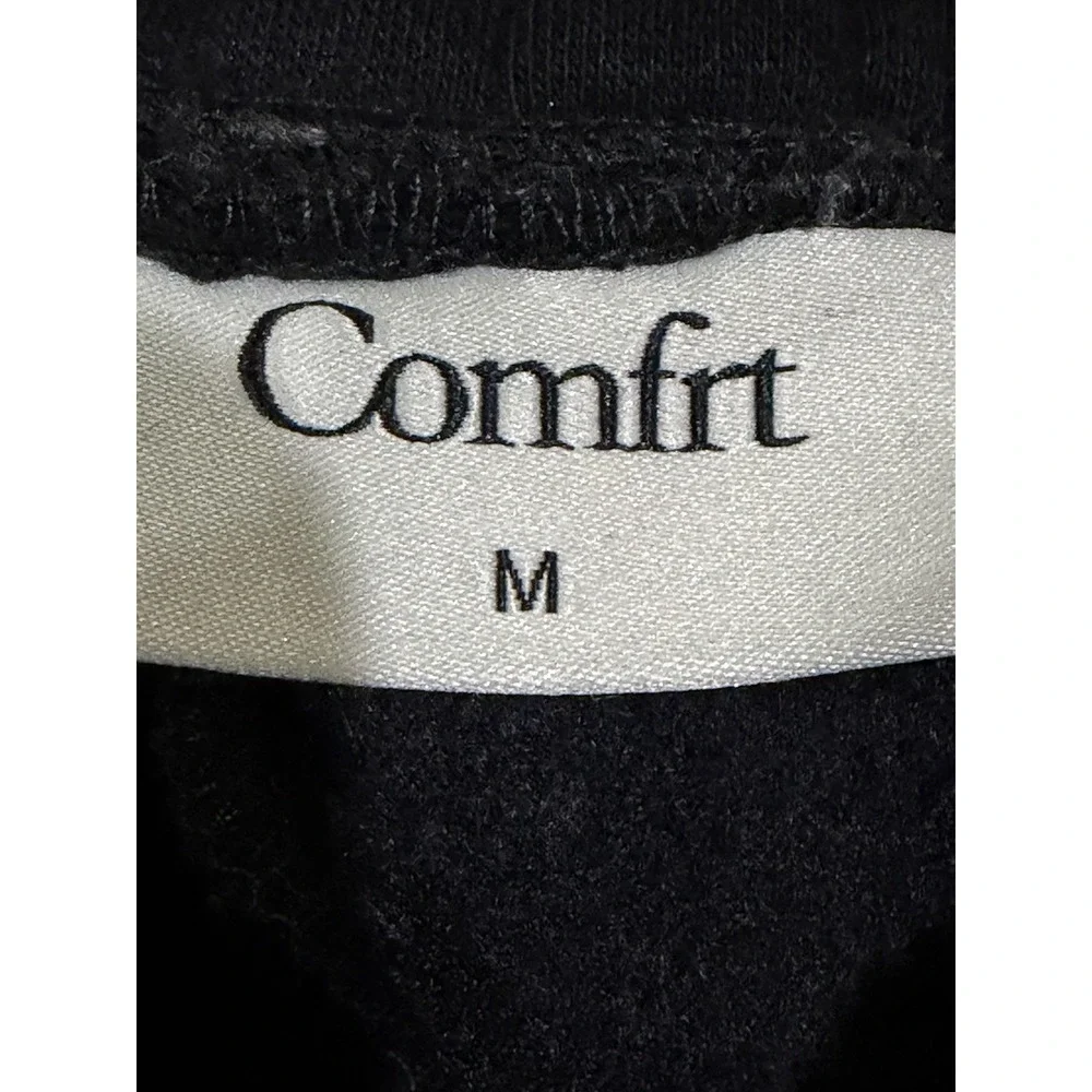 Comfrt Pants Adult Medium Black Wide Leg Heavyweight Fleece Sweatpants 26x28.5